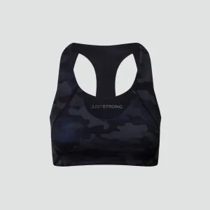 Vertex Camo Multi Strap Sports Bra - Black Onyx