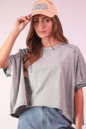 VERY J Round Neck Short Sleeve T-Shirt