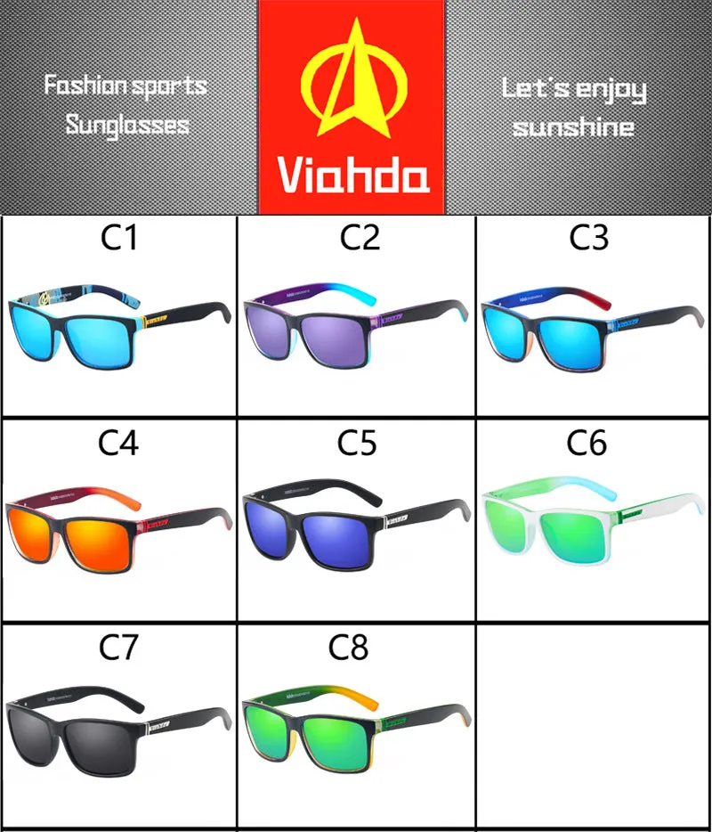 VIAHDA sports sunglasses cross-border square outdoor colorful sunglasses VZ6008