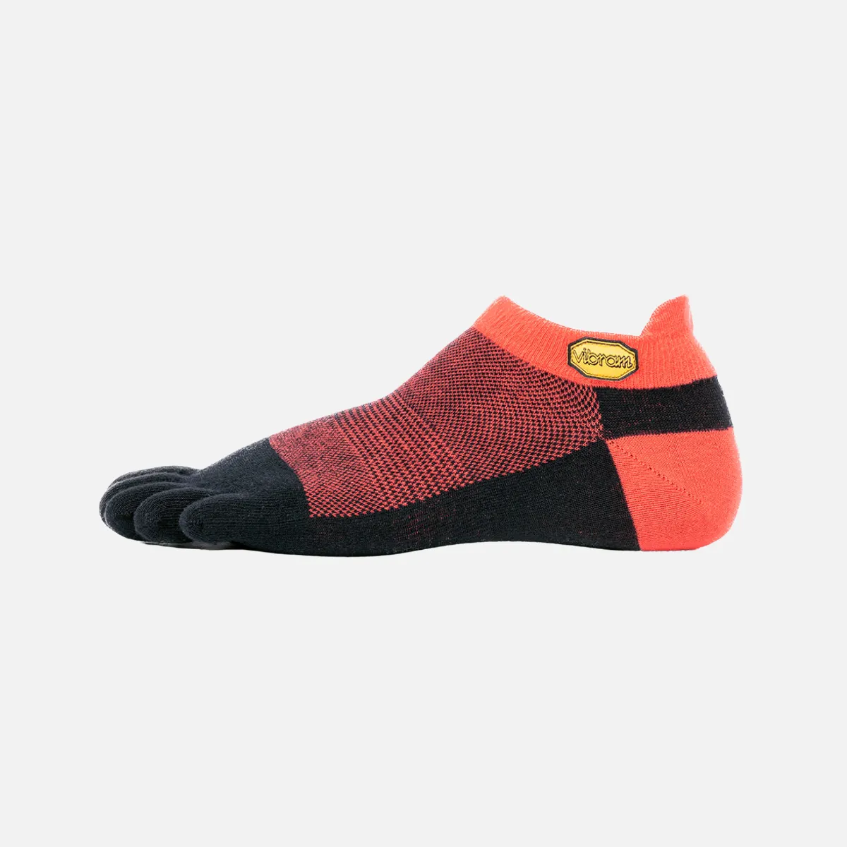 Vibram 5Toe Sock No Show (Pack of 2)(Dark Grey & Red-black)
