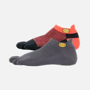 Vibram 5Toe Sock No Show (Pack of 2)(Dark Grey & Red-black)