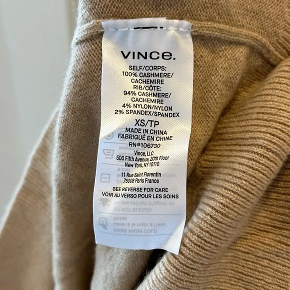 Vince Cashmere Casual V-Neck Sweater