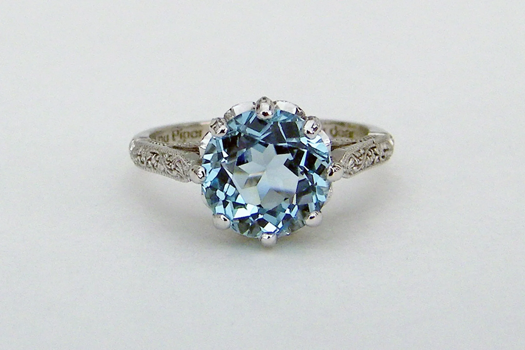 Vintage Blue Topaz Wedding Ring