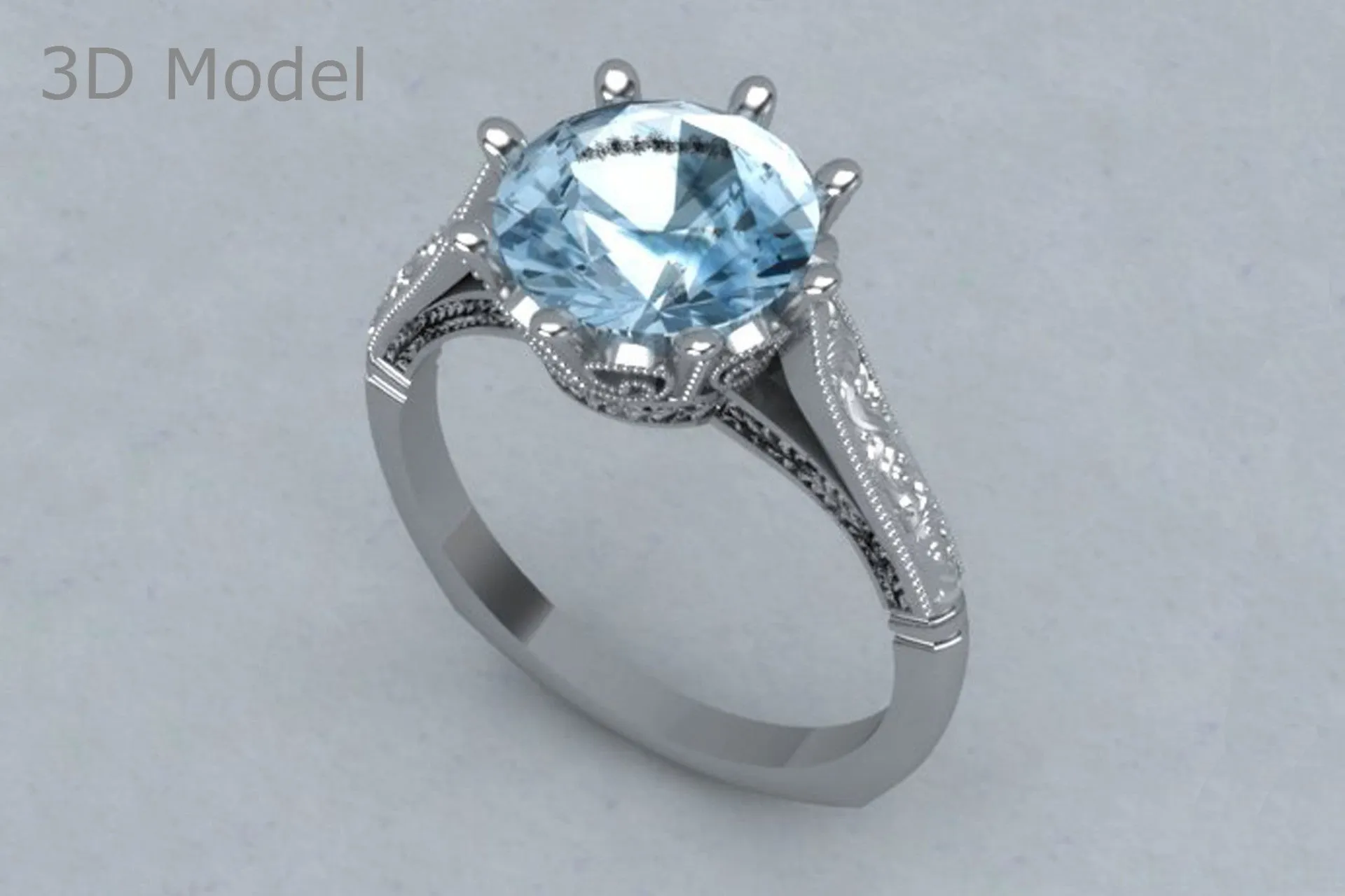 Vintage Blue Topaz Wedding Ring