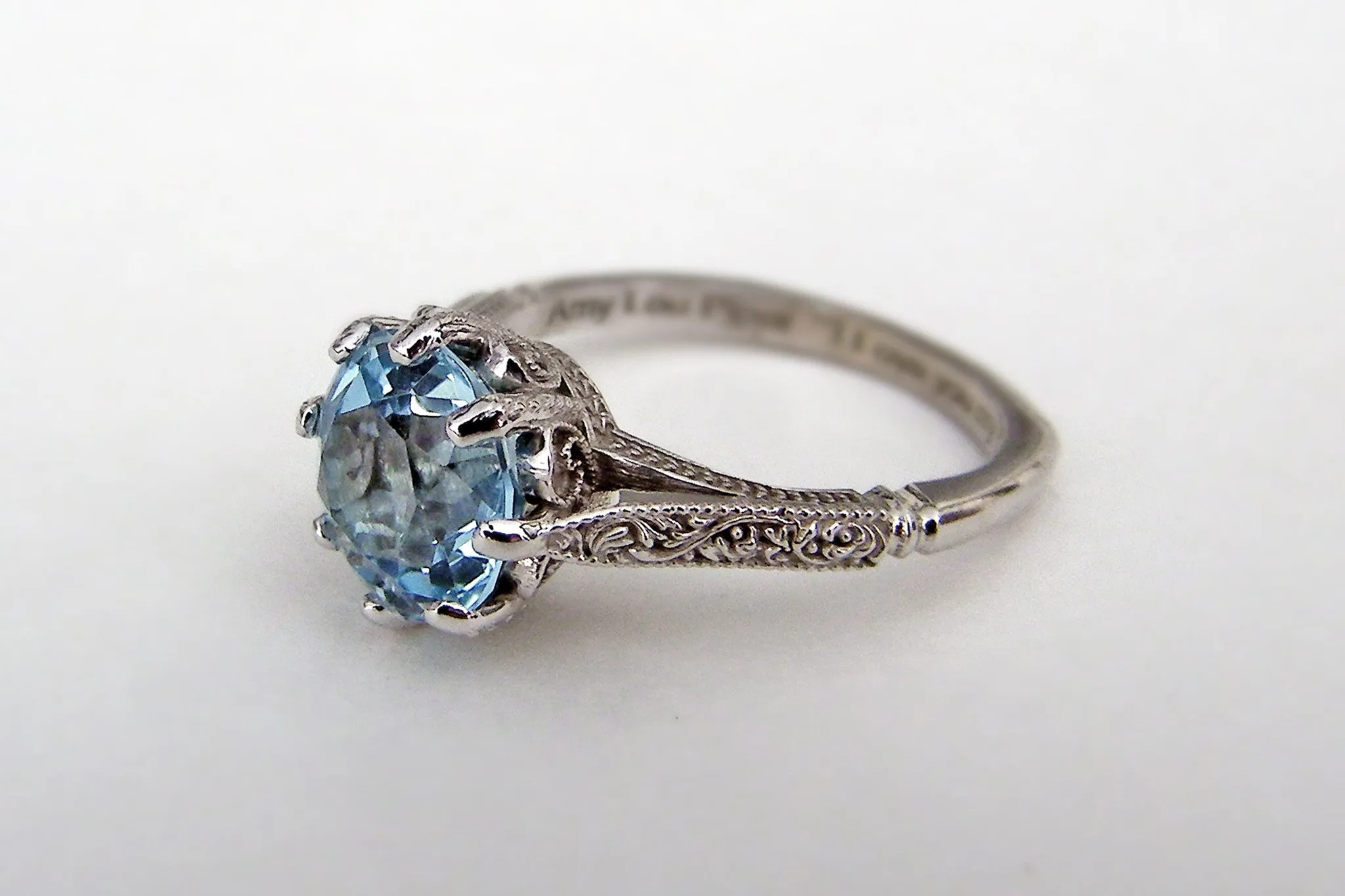 Vintage Blue Topaz Wedding Ring