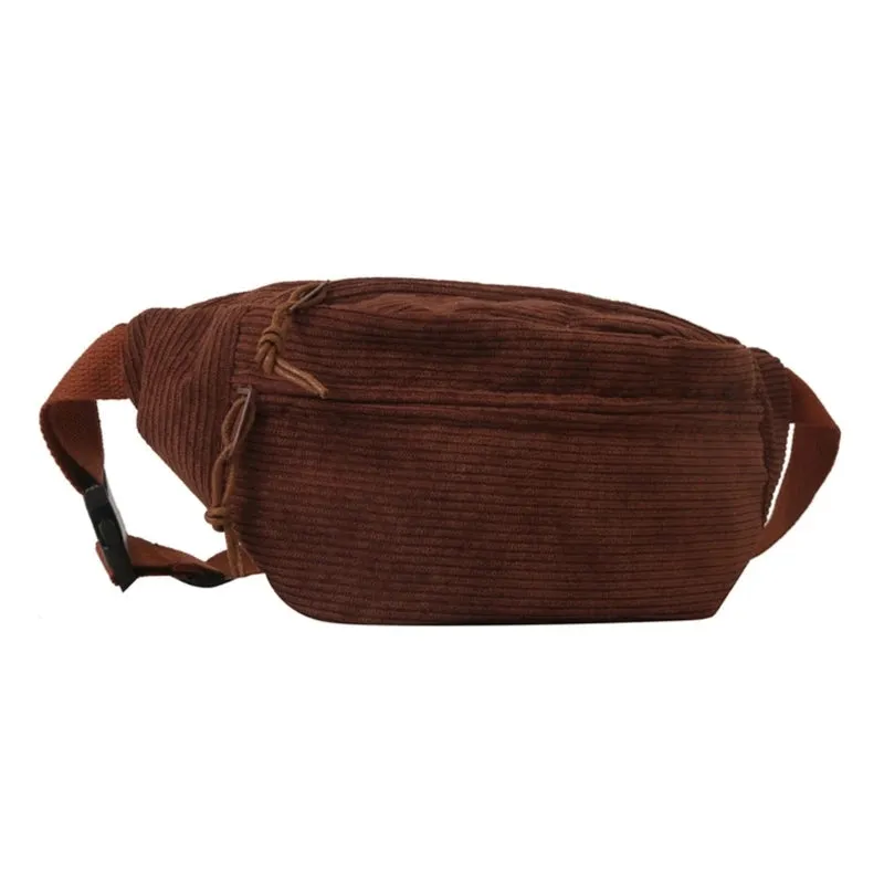 Waist Pack Chest Bag Corduroy Fanny Pack Sports Bag Versatile Travel Belt Bag