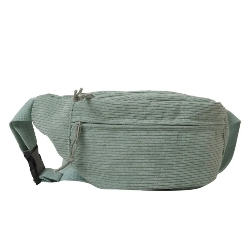 Waist Pack Chest Bag Corduroy Fanny Pack Sports Bag Versatile Travel Belt Bag