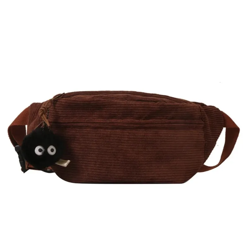 Waist Pack Chest Bag Corduroy Fanny Pack Sports Bag Versatile Travel Belt Bag