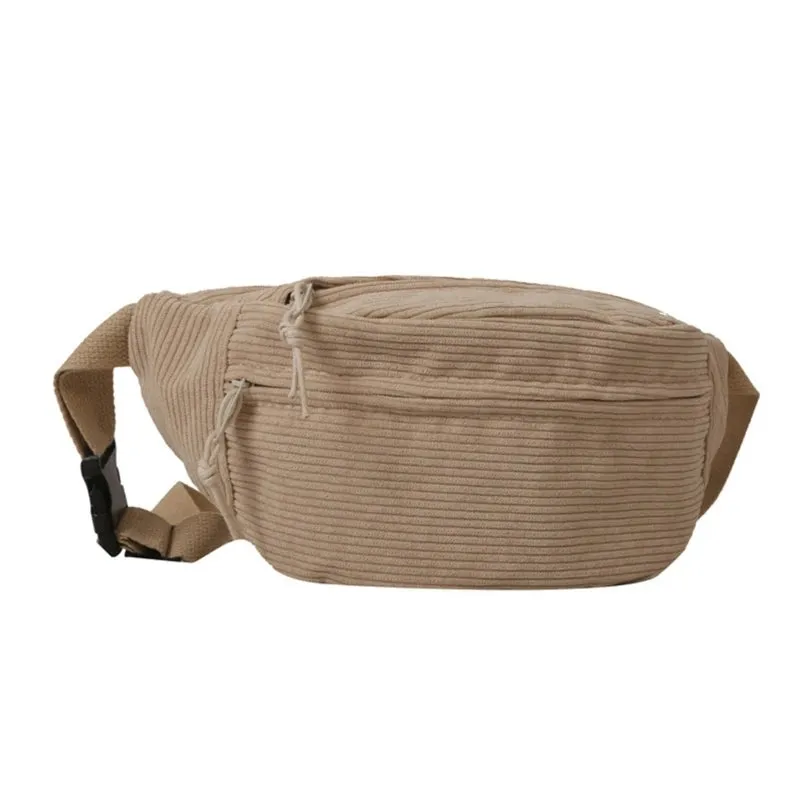Waist Pack Chest Bag Corduroy Fanny Pack Sports Bag Versatile Travel Belt Bag