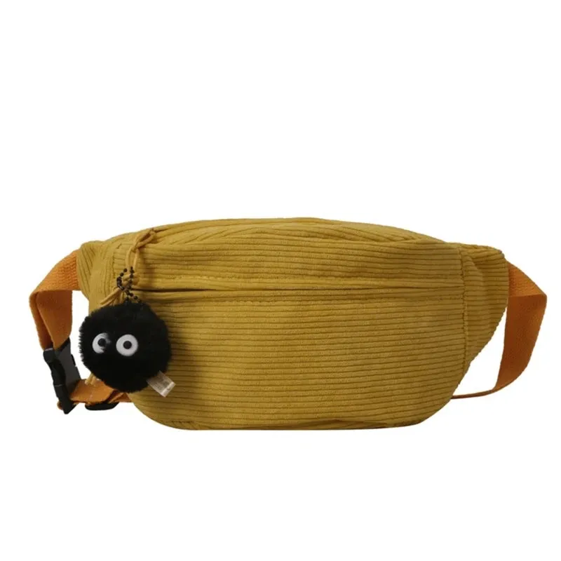 Waist Pack Chest Bag Corduroy Fanny Pack Sports Bag Versatile Travel Belt Bag