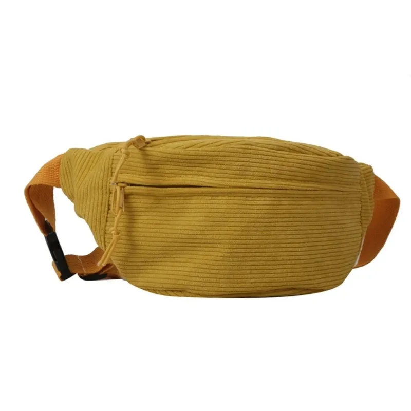 Waist Pack Chest Bag Corduroy Fanny Pack Sports Bag Versatile Travel Belt Bag