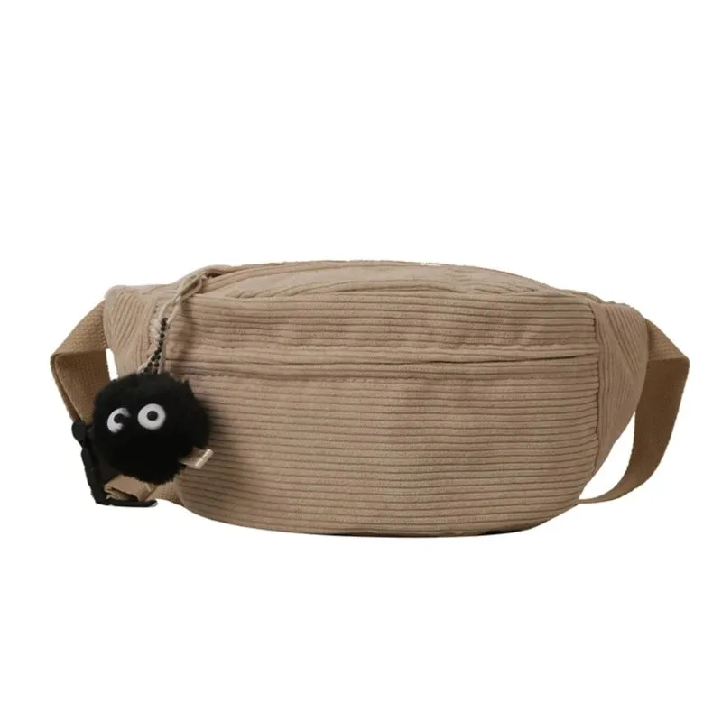 Waist Pack Chest Bag Corduroy Fanny Pack Sports Bag Versatile Travel Belt Bag