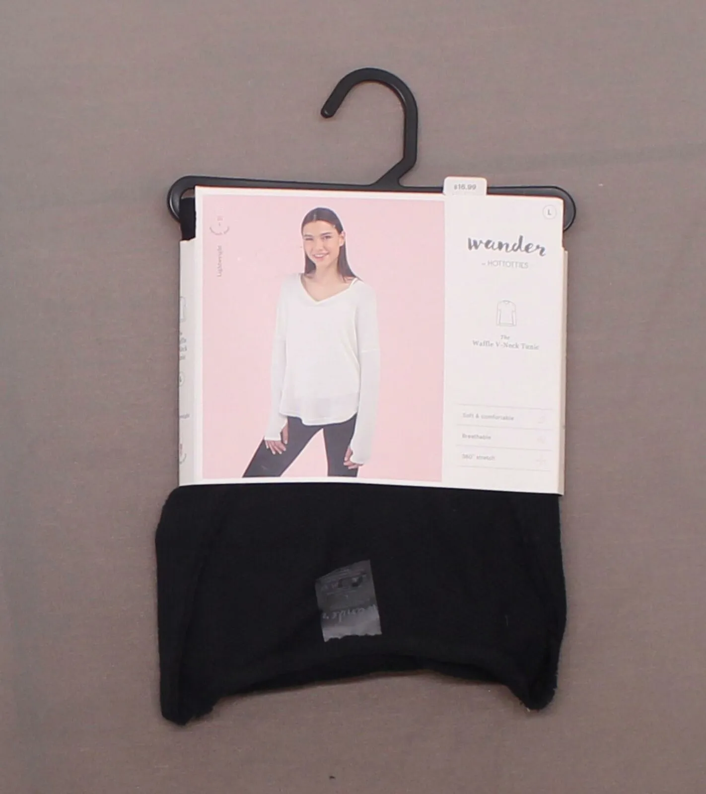 Wander by Hottotties Women's Waffle Collection Lea Long Sleeve V-Neck Top