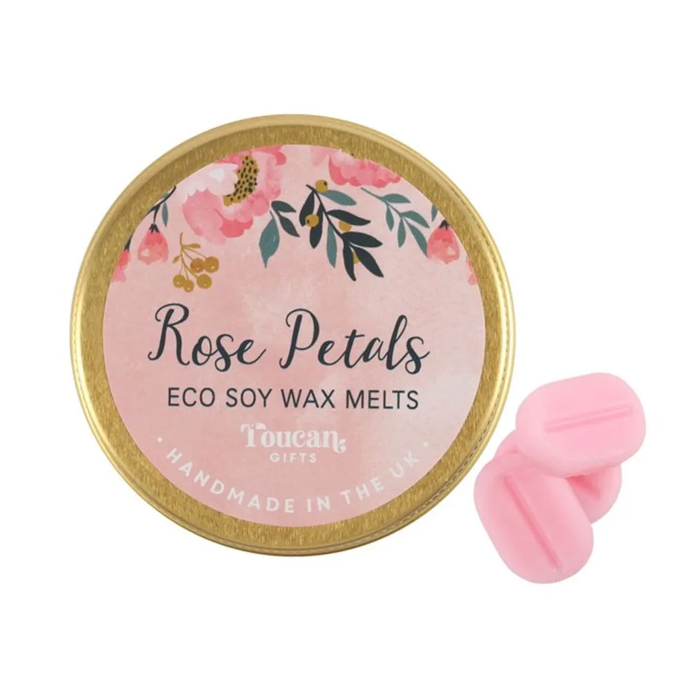 Wax Melt Burner with Rose Petals Fragrance Gift Set - Blooming Lovely Design