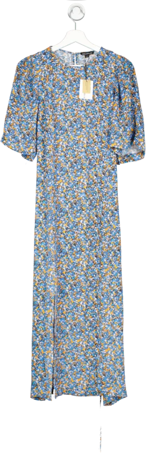 Whistles Blue Ditsy Bouquet Tallie Midi Dress UK 14