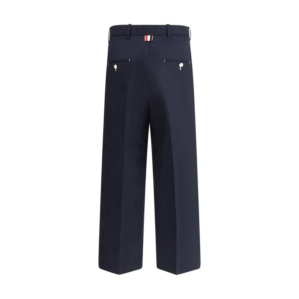 White stitching wool Pants