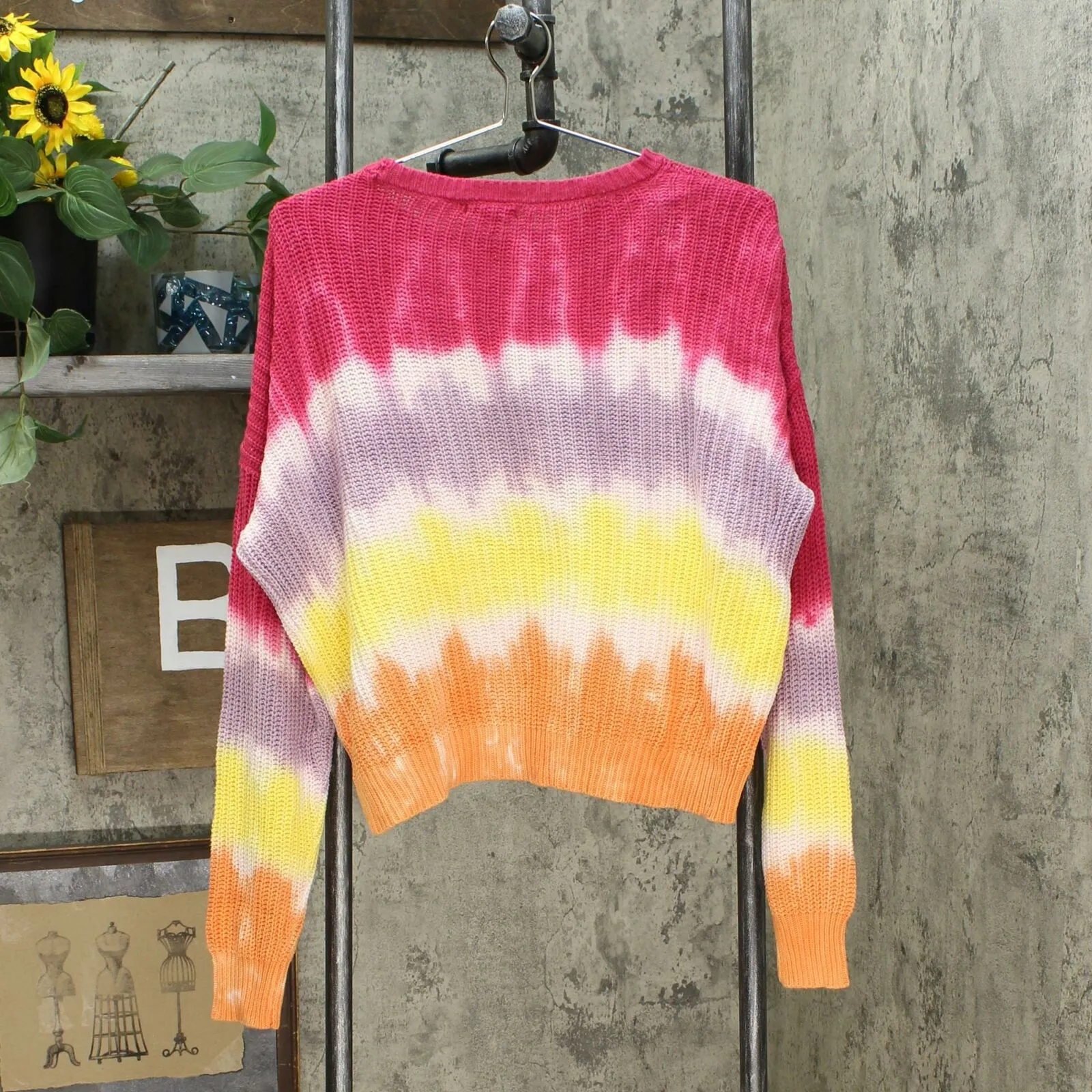Wild Fable Women's Crewneck Oversized Tie Dye Pullover Sweater