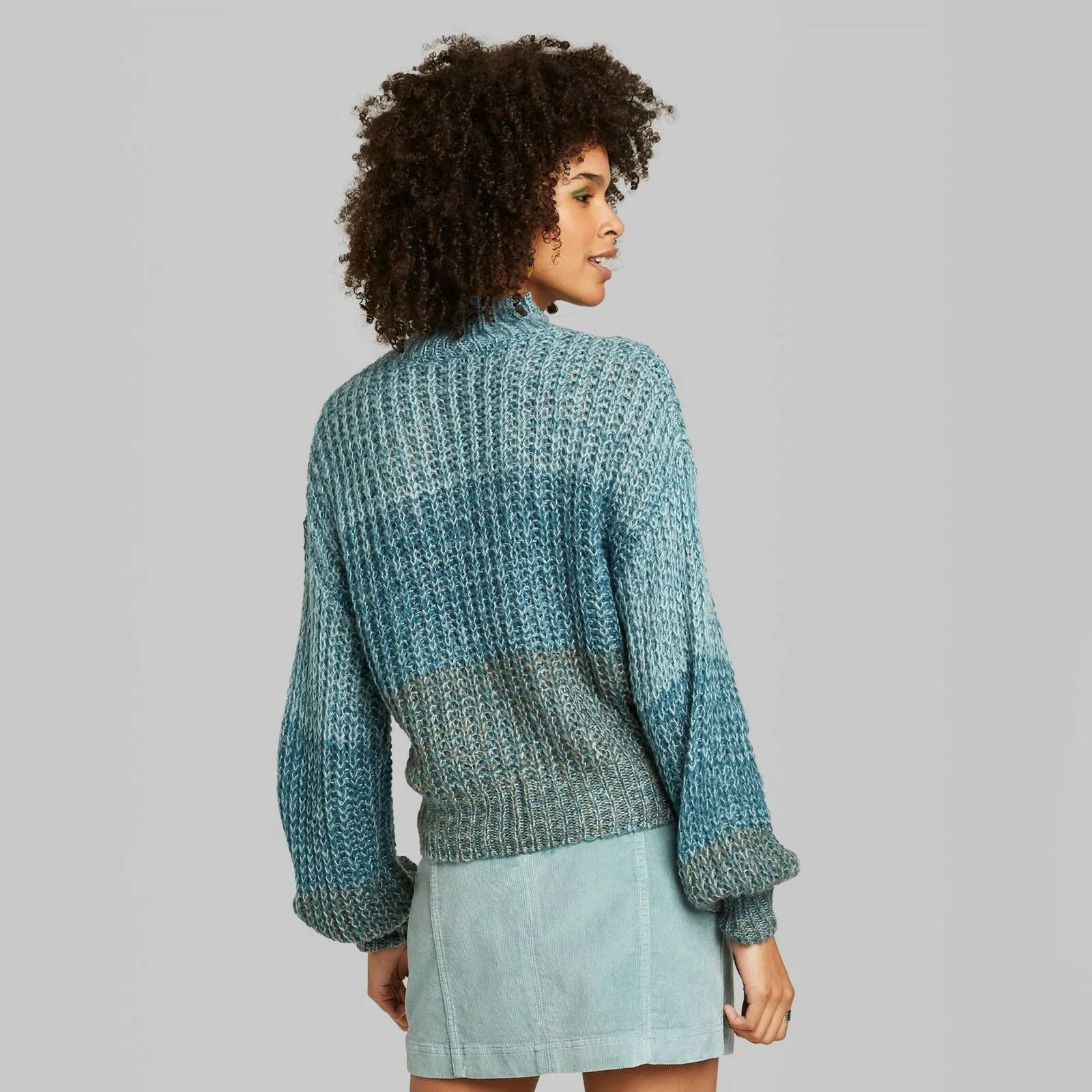 Wild Fable Women's Long Sleeve Mock Turtleneck Ombre Sweater