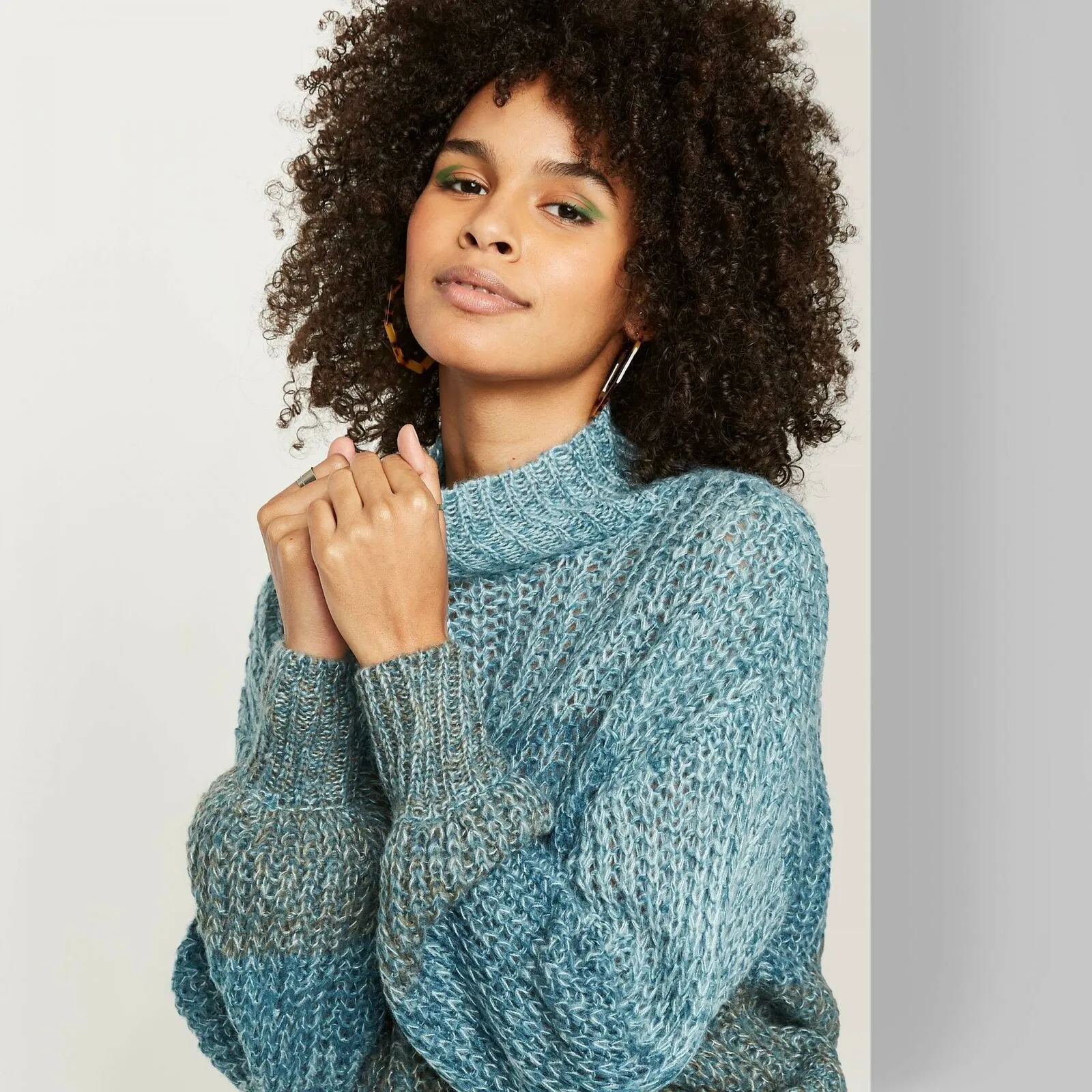 Wild Fable Women's Long Sleeve Mock Turtleneck Ombre Sweater