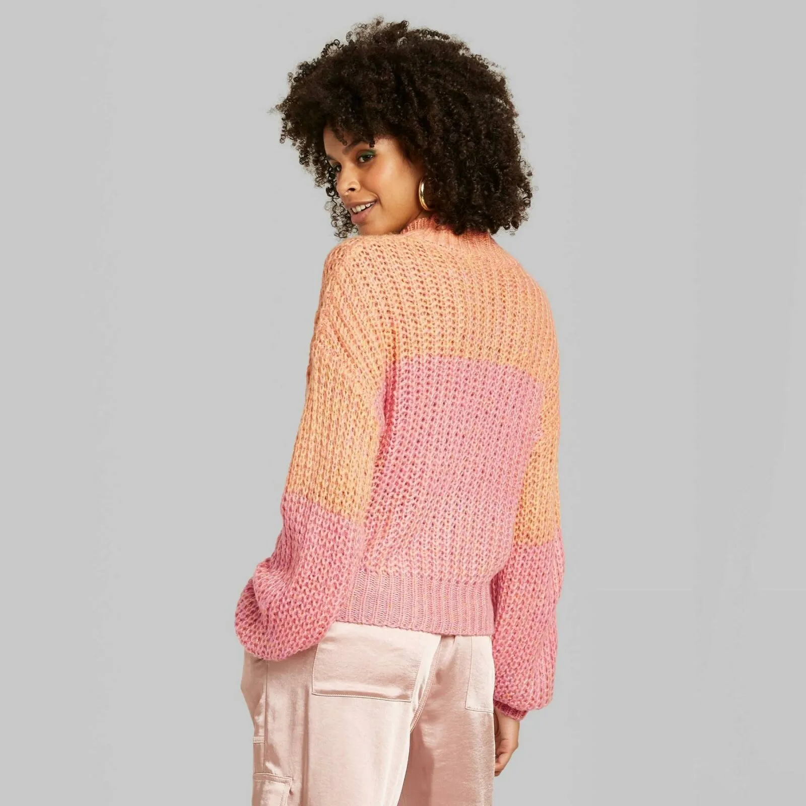 Wild Fable Women's Long Sleeve Mock Turtleneck Ombre Sweater