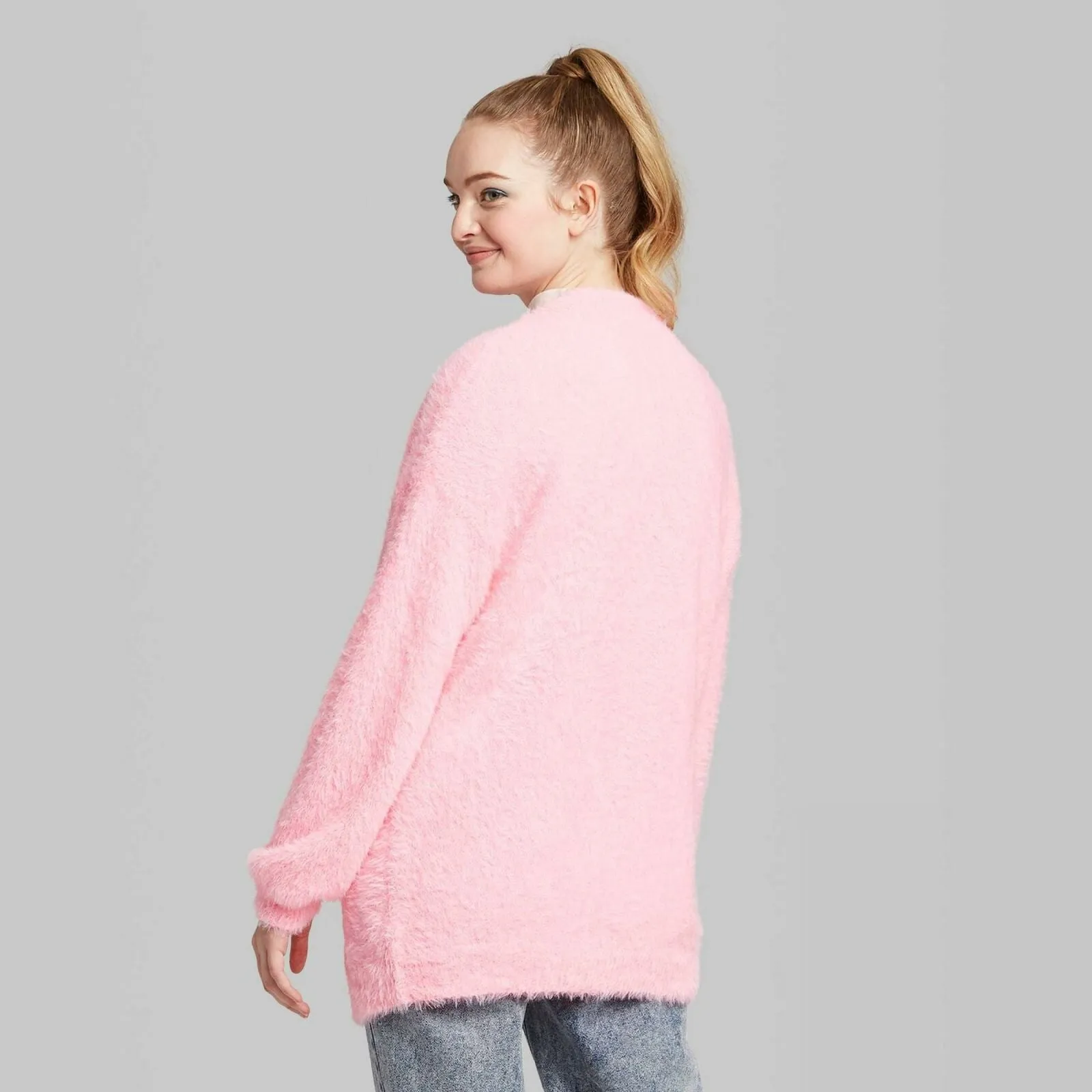 Wild Fable Women's Long Sleeve Open Front Fuzzy Cardigan Sweater