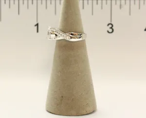 Women's Rhodium Plated Dress Ring Double CZ Stars Wrap Around 112