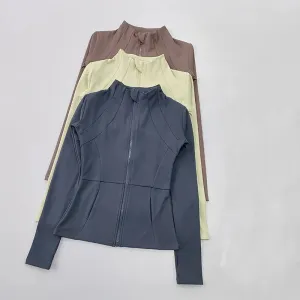 Women's Sports Plush Coat - Slim Long Sleeve Fitness Shirt