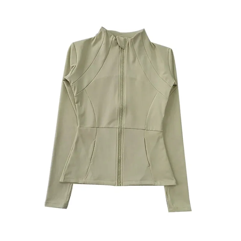 Women's Sports Plush Coat - Slim Long Sleeve Fitness Shirt