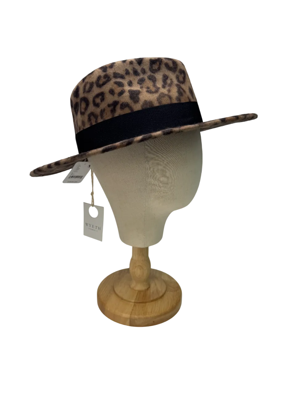 WYETH Brown 100% Wool Carmen Leopard Print Hat One Size