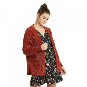 Xhilaration Women's Long Sleeve Open Stitch Chenille Cardigan Sweater