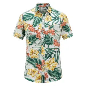 Yellow Floral Hawaiian Shirt