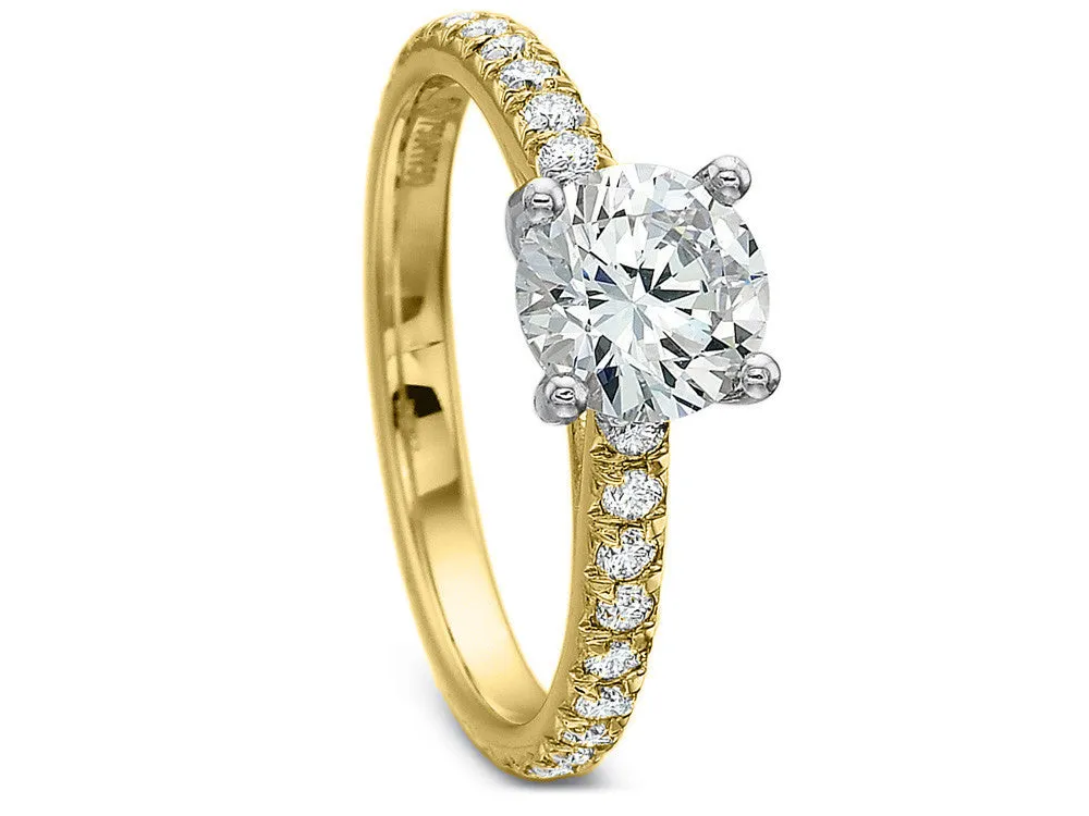 Yellow Gold Petite Diamond Engagement Ring