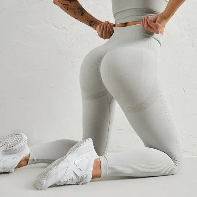 Yoga Leggings Women Yoga Pants Push Up High Waist Seamless Fitness Running Jogging Sports Trouser Running Gym Pant Girls Leggins