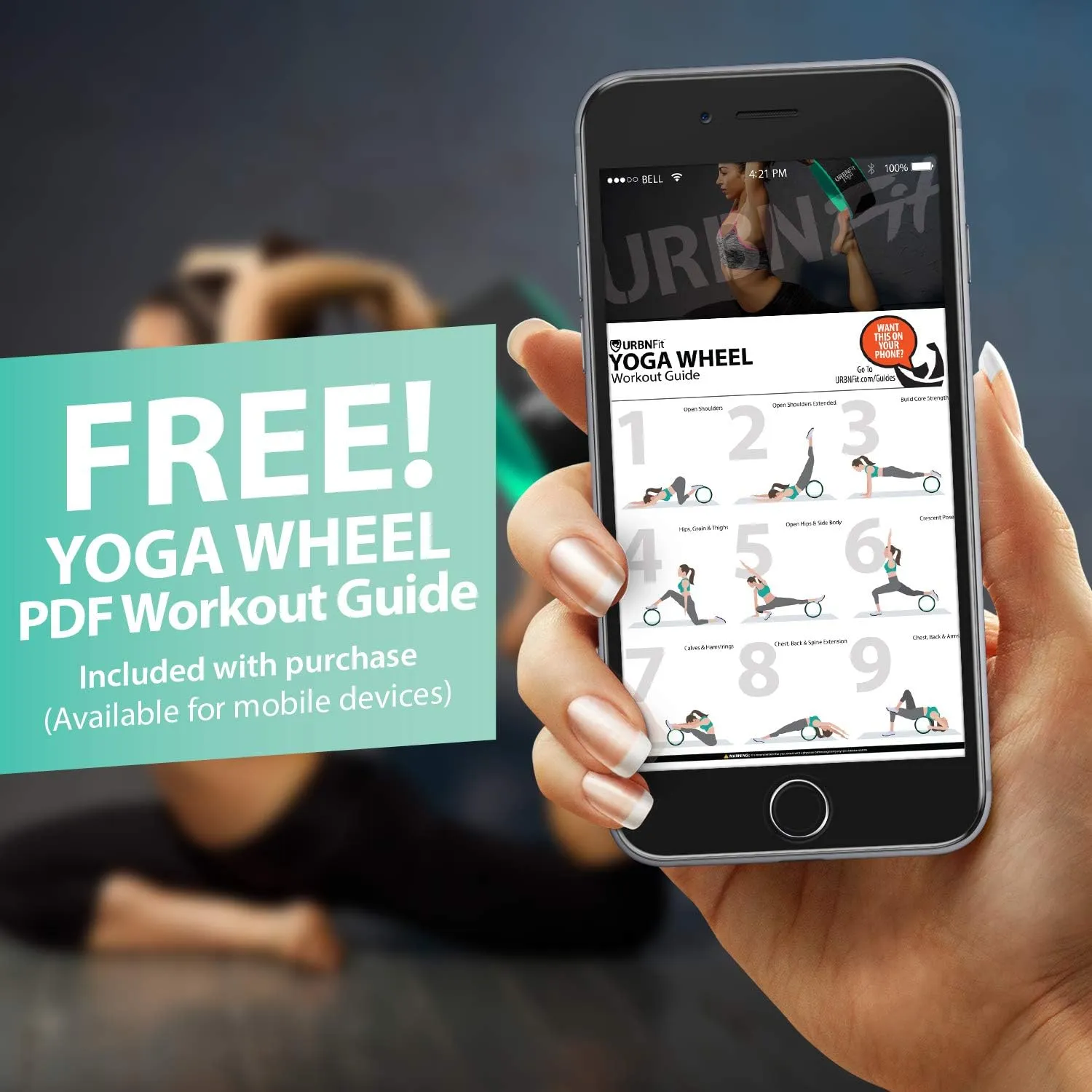 Yoga Wheel - 12-Inch Roller Designed for Stretching & Flexibility